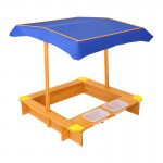 Keezi Outdoor Canopy Sand Pit with Dual Water Bins