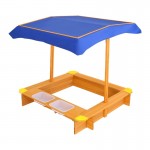 Keezi Outdoor Canopy Sand Pit with Dual Water Bins