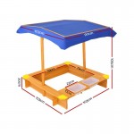 Keezi Outdoor Canopy Sand Pit with Dual Water Bins