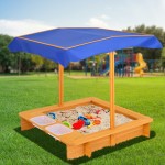 Keezi Outdoor Canopy Sand Pit with Dual Water Bins