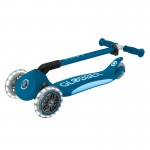 Globber Primo Fold Plus Lights Scooter V2 - Petrol Blue / Light Blue