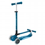 Globber Primo Fold Plus Lights Scooter V2 - Petrol Blue / Light Blue