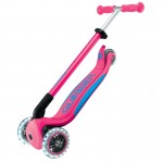 Globber Primo Fold Plus Lights Scooter V2 - Fuchsia Pink / Sky Blue