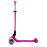 Globber Primo Fold Plus Lights Scooter V2 - Fuchsia Pink / Sky Blue