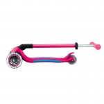 Globber Primo Fold Plus Lights Scooter V2 - Fuchsia Pink / Sky Blue