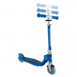 Globber Flow Foldable Junior Scooter with lights - Navy Blue / Sky Blue