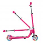 Globber Flow Foldable Junior Scooter with lights - Pastel Pink / Fuchsia