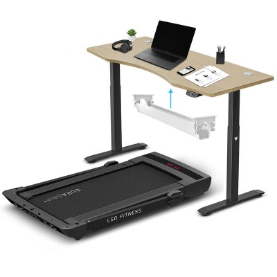 LSG Pacer M5 Treadmill + ErgoDesk Automatic Standing Desk 150cm + Cable Management Tray (Oak)