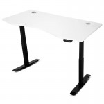 WalkingPad C2 Black with 150cm Dual Motor Automatic Standing Desk in White and Cable Management Tray