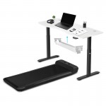 WalkingPad C2 Black with 150cm Dual Motor Automatic Standing Desk in White and Cable Management Tray