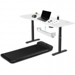 WalkingPad C2 Black with 180cm Dual Motor Automatic Standing Desk in White and Cable Management Tray