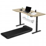 WalkingPad C2 Black with 180cm Dual Motor Automatic Standing Desk in Oak and Cable Management Tray