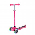 Globber Primo V2 Scooter with Lights and Griptape - Fuchsia / Pastel Pink