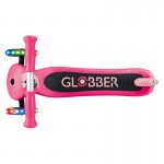 Globber Primo V2 Scooter with Lights and Griptape - Fuchsia / Pastel Pink