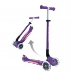 Globber Primo Fold Plus Lights Scooter V2 - Purple / Pastel Pink