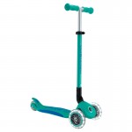 Globber Primo Fold Plus Lights Scooter V2 - Emerald Green / Navy Blue