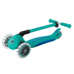 Globber Primo Fold Plus Lights Scooter V2 - Emerald Green / Navy Blue