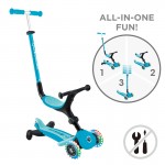 Globber GO UP ACTIVE Lights 360 Scooter - Aqua / Soft Cyan