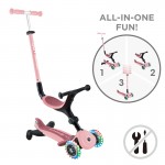 Globber GO UP ACTIVE Lights 360 Scooter - Pastel / Deep Pink