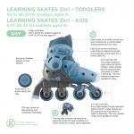 Globber Learning Inline Skates 2in1 for Toddlers Size:26-29 - Ash Blue