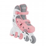 Globber Learning Inline Skates 2in1 for Toddlers Size:26-29 - Pastel Pink