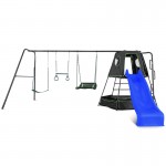 Lifespan Pallas Play Tower with Metal Swing Set (Blue Slide)