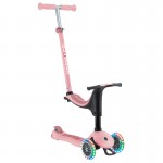 Globber GO UP Sporty Lights with Stabilizer Scooter - Pastel Pink / Deep Pink