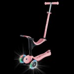 Globber GO UP Sporty Lights with Stabilizer Scooter - Pastel Pink / Deep Pink