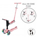 Globber GO UP Sporty Lights with Stabilizer Scooter - Pastel Pink / Deep Pink