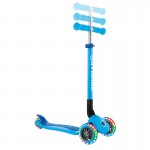 Globber Primo Foldable Lights Scooter - Sky Blue / Navy Blue