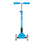 Globber Primo Foldable Lights Scooter - Sky Blue / Navy Blue