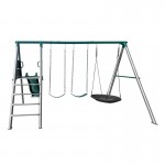 Lifespan Europa Commercial Steel Swing Set with Green Slide