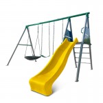 Lifespan Europa Commercial Steel Swing Set with Yellow Slide