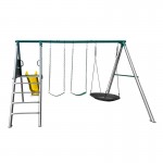 Lifespan Europa Commercial Steel Swing Set with Yellow Slide