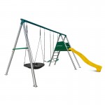 Lifespan Europa Commercial Steel Swing Set with Yellow Slide