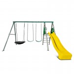 Lifespan Europa Commercial Steel Swing Set with Yellow Slide