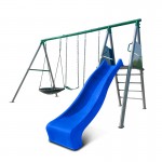 Lifespan Europa Commercial Steel Swing Set with Blue Slide