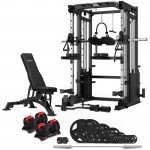 Lifespan CORTEX SM-25 6-in-1 Power Rack with Smith & Cable Machine with 48kg Revolock V2 Adjustable Dumbbells + 100kg Essentials Package