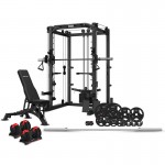 Lifespan CORTEX SM-20 6-in-1 Power Rack with Smith & Cable Machine with 48kg Revolock V2 Adjustable Dumbbells + 100kg Essentials Package