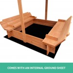 Keezi Wooden Outdoor Canopy Sand Box Set Sand Pit- Natural Wood