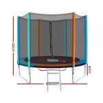 Everfit 8ft Trampoline Round Trampolines  - Multi-coloured Flat