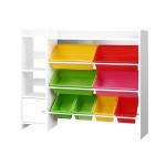 Keezi 8 Bins Kids Toy Box Storage Organiser - White