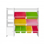 Keezi 8 Bins Kids Toy Box Storage Organiser - White