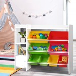 Keezi 8 Bins Kids Toy Box Storage Organiser - White