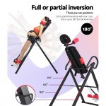 Everfit Gravity Inversion Table Foldable Stretcher Inverter Home Gym Fitness - Black