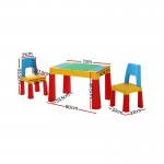 Keezi 3pcs Kids Activity Table and Chairs Set Storage Box Desk - Multicoloured