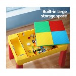 Keezi 3pcs Kids Activity Table and Chairs Set Storage Box Desk - Multicoloured