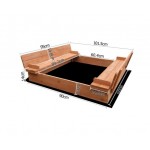 Keezi Square Sand Pit - Natural Wood