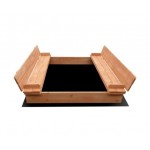 Keezi Square Sand Pit - Natural Wood