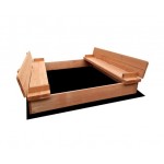 Keezi Square Sand Pit - Natural Wood